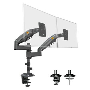 NB ERGONOMIC �f���A�����j�^�[�A�[�� 17-35�C���`�Ή� �ω׏d�e2-9KG �f���A���f�B�X�v���C�A�[�� 2��� �K�X�X�v�����O�� �O�����b�g��&�N�����v�� VESA75*75/100*100MM ���x�p�x���� �P�[�u���Ǘ� �c