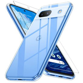 GooglePixel8aケースクリア黄変防止グーグルピクセル8a用耐衝撃ガラスフイルム保護付き指紋防止落下防止耐久性ストラップホール付薄型軽量ソフトカバーワイヤレス充電対応googleピクセル8a…