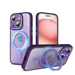 QUEASON�yiPhone15Plus�pMagSafe�Ή��P�[�X�z360°��]�X�^���h���C�����X�[�d�Ή���phone15plus�p�P�[�X�����O�t���ČRMIL�K�iiphone15�v���X�p�X�}�z�P�[�Xmagsafe��������