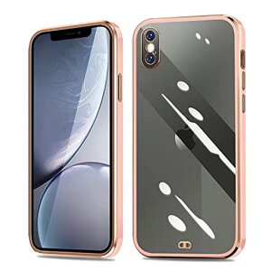 iPhoneXsMaxケースクリアアイフォンXsMaxカバー耐衝撃透明TPU落下防止防塵薄型軽量一体型人気変形防止全面保護カバーシリコンメッキ加工(桜ピンク)