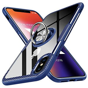 iPhoneXsMaxケースクリアケースリング付き耐衝撃背面強化ガラススマホケース米軍MIL規格透明薄型9H背面スタンド機能車載ホルダー黄変防止TPUバンパー落下防止レンズ保護滑り防止軽量一体…