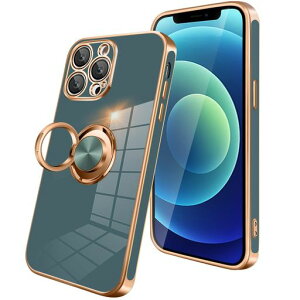 KEHUALLEiPhone12Proケースリング付きスマホケースいphone12Proカバー耐衝撃メッキ加工TPU携帯カバー車載ホルダー対応360度回転多機能スタンド機能アイフォン12Pro携帯ケース