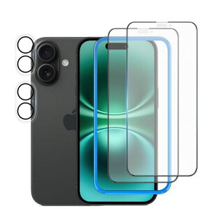 XUNGHO �A���`�O���A IPHONE16PLUS �p �K���X�t�B���� ���炳��y2���z�y�K�C�h�g�t���z �t���ی� �t�B���� �Q�[���p �^�b�`�� �����K���X �T���T�� �A�C�t�H��16�v���X �p (6.7�C���`) �S�ʕی�