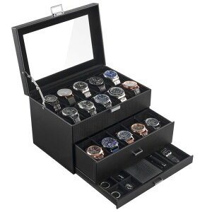 ProCase 3�i���r���v�P�[�X 20�{ ��e�� �j���p �E�H�b�`�{�b�N�X �����o�� �W���G���[�I�[�K�i�C�U�[ �K���X�V�� �f�B�X�v���C���[�P�[�X