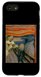 iPhoneSE(2020)/7/8TheScreamCatByMunchEdvardLȊGʔL̃A[gX}zP[X