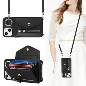 【Hamany】対応iPhone15plusケーススマホショルダーいphone15plusケース手帳型ショルダーおしゃれカード収納大容量背面リング付きスタンド機能スマホケースiphone15プラス耐衝撃耐久性