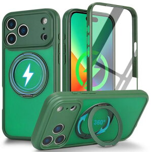 East Clear for iPhone 17 Pro Max �p�P�[�X iPhone 18 Pro Max magsafe�Ή� ���C�����X�[�d �ϏՌ� 360°��]�X�^���h ��phone17pro max �K���X�t�B���� �A�C�t�H��17�v���}�b�N�X