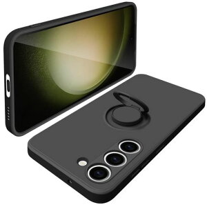 GalaxyS23�P�[�X�����O�tSC-51DSCG19�����O�X�}�z�P�[�X�J�o�[�}�b�g���t�̃V���R���ϏՌ������Y�ی�\�t�g�X�^���h�@�\�t��360��]�ԍڃz���_�[(�u���b�N)