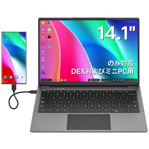 Dopesplay ���o�C�����j�^�[ 14.1�C���` DeX�����Mac Mini�Ή� �o�b�e���[ �L�[�{�[�h�t�� �m�[�g�u�b�N�g���f�B�X�v���C 1080P �Q�[�� IPS�t���p�l�� �y�� USBType-C HDMI �X�s�[�J�[���� �u���b�N