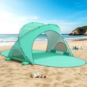 Raynesys�r�[�`�e���g�T���V�F�[�h�e���g3�l�p205*140*132cm�T���V�F�[�h�������Ռ����T�C�h�h�A�J���ʋC���݉c�ȒP�R���p�N�g���[�r�[�`/�l��/����/�L�����v/�s�N�j�b�N/�^����MintGreen