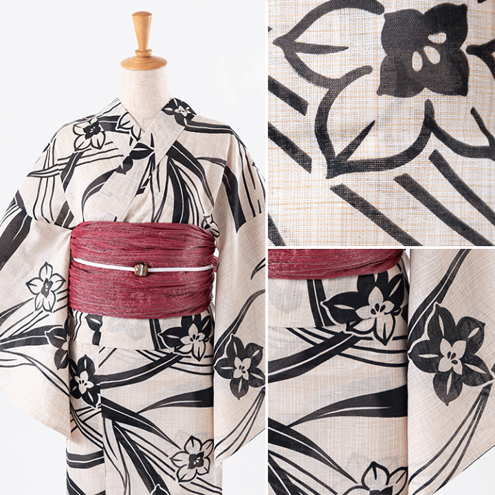 新品・未使用　大人浴衣　綿麻生地　単品　国産生地使用　 F(L)寸 imgrc0095645814.jpg