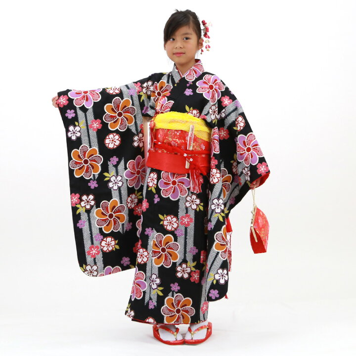 JAPAN STYLE」子供結び帯７歳用 桜（赤）