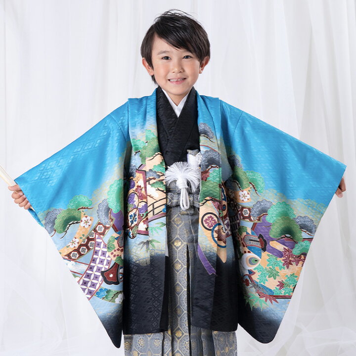 楽天市場】七五三 着物 5歳 羽織袴セット 男の子 10点フルセット 