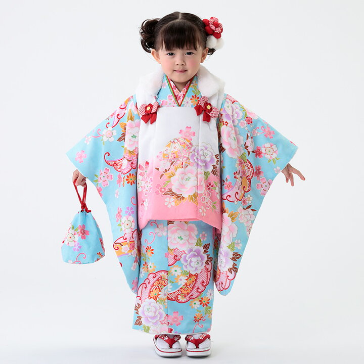 楽天市場】【レンタル】七五三 着物 3歳 被布セット 女の子 12点フル 