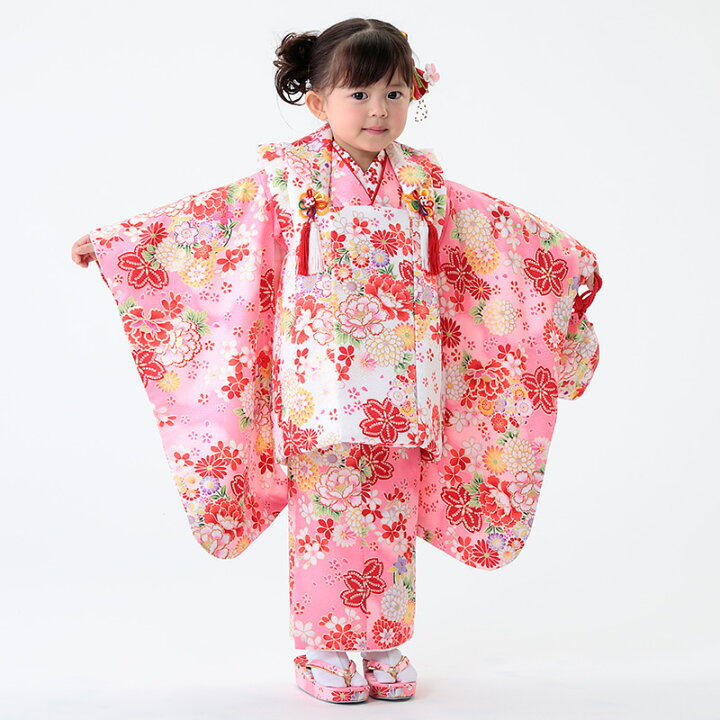 楽天市場】七五三 着物 3歳 被布セット 女の子7点フルセット 着付け 