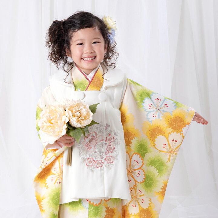 楽天市場】【レンタル】七五三 着物 3歳 被布セット 女の子 11点フル 