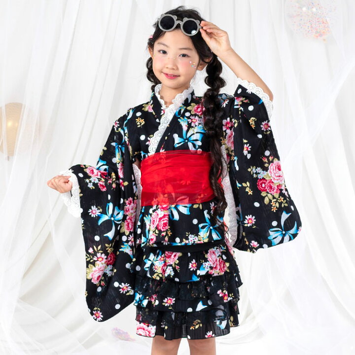 楽天市場】子供用浴衣 ドレス ワンピースタイプ 3点セット 女の子 100 