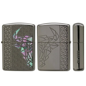 Zippo ジッポー オイルライター Bull Neo Black (BK) 雄牛 ブラック 貝貼り アーマーケース