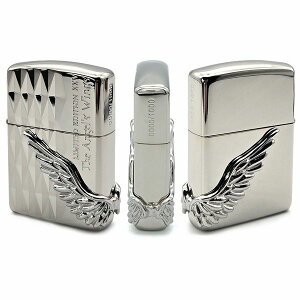 Zippo ジッポー オイルライター 限定 エンジェル・ウイング PAW-2025DS (ダイヤシルバー) アーマーベースV刃彫刻エッチング仕上げ シリアルナンバー入り
