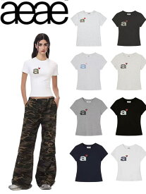 aeae DOT SMALL LETTER TEE エイイエイイ Tシャツ 韓国ブランド レディースファッション ミニマルTシャツ コットン100% ドットロゴ シンプルカジュアル 韓国コーデ 春服 夏服 モードスタイル フェミニントップス【aeae】