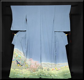 【手縫い仕立て付き】 本加賀友禅 「杉浦 伸」作 自然風景図 浜ちりめん 最高級 色留袖