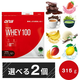 【選べる2個】DNS プロテインホエイ100 315g ディーエヌエス プレミアムチョコレート/いちごミルク/カフェオレ/抹茶/バナナオレ/リッチバニラ/トロピカルマンゴー/レモン トレーニング 筋トレ
