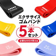 【実質2点目半額】トレーニングバンド 5本セット エクササイズバンド ゴムバンド トレーニングチューブ …