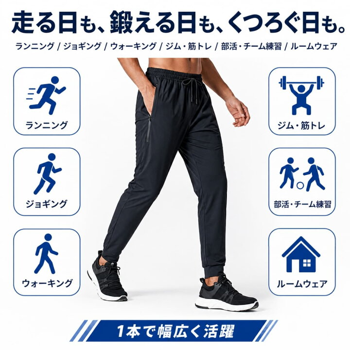 楽天市場 150円offクーポン スポーツウェア メンズ パンツ ランニングパンツ ストレッチ 速乾タイプ ロングパンツ ボトムス トレーニングウェア 速乾 M L Xl 2xl Breakist M Breakist 楽天市場店