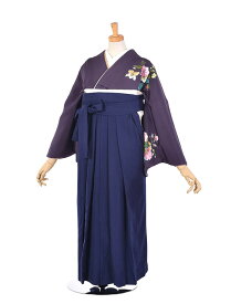 【レンタル】袴 先生 袴レンタル フルセット 袴セット 卒業袴 先生袴 既婚 紫 シンプル 正絹153cm~158cm 卒業式 大人袴 女袴 カシミア 濃紺 大学 短大 専門学校 小学校 貸衣装 人気 新品足袋プレゼント かわいい 前撮り 晴れ着 お祝い着 素敵な袴 安心 往復送料無料 華やか