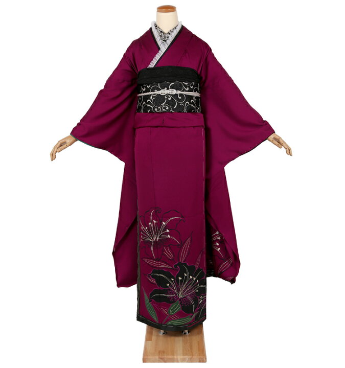 楽天市場】振袖 赤紫 パープル 販売 新品 仮仕立て 成人式 結婚式 卒業  
