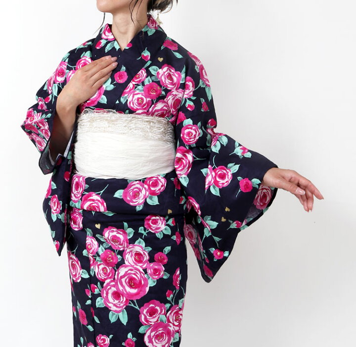 楽天市場】浴衣 レディース 女性┃ゆかた 松田聖子 浴衣 紺 ネイビー 