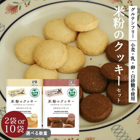 ＼ポイントさらに5倍／ 米粉クッキー グルテンフリー クッキー 無添加 選べるセット（プレーン・チョコ）卵 乳製品 小麦粉不使用 アレルギー対応 1000円ポッキリ