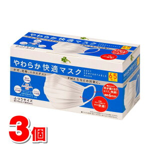 くらしリズム やわらか快適マスク ふつうサイズ 65枚 ×3個