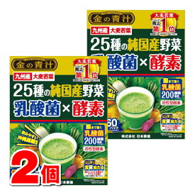 日本薬健 金の青汁 25種の純国産野菜 乳酸菌×酵素 60包　×2個