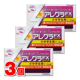 【ネコポス発送】【第2類医薬品】久光製薬 アレグラFX ジュニア 16錠　×3個 【使用期限2027年3月】【セルフメディケーション税制対象商品】