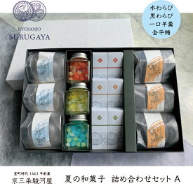 【夏の和菓子詰め合わせセットA】白貼り箱　和菓子 焼き菓子 ギフト 手提げ袋付き 京都 老舗 紅 抹茶 栗 小倉 お取り寄せ おもてなし おもたせ お茶請け わらび餅 個包装 お中元 お歳暮 夏ギフト 冬ギフト 敬老の日 内祝 御祝 御供 法事 仏事 手土産 お菓子 贈り物 進物