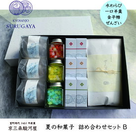 【夏の和菓子詰め合わせセットB】白貼り箱　和菓子 焼き菓子 ギフト 手提げ袋付き　京都 老舗 紅 抹茶 栗 小倉 お取り寄せ おもてなし おもたせ お茶請け わらび餅 個包装 お中元 お歳暮 夏ギフト 冬ギフト 敬老の日 内祝 御祝 御供 法事 仏事 手土産 お菓子 贈り物 進物