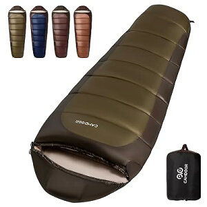 寝袋 冬用 シュラフ 【ショルダーウォーマー付・230T防水】 多機能 シュラフ 1.8kg 2.2kg マミー型 快適温度‐11-25℃耐寒 コンパクト収納 保温性高い 登山 車中泊 避難用 アウトドア用 キャンプ