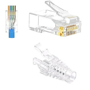 ђʎ RJ45RlN^+یJo[ CAT6ACAT5EACAT5 LANP[up zȒP ܐ܂h~ 23-26AWG 50Zbg