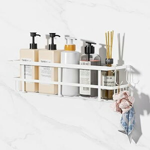 強力マグネット 浴室ラック 吸着式 収納棚 シャワーラック 水切り穴あけ不要 風呂 キッチン 冷蔵庫 洗濯機 マルチユース ホワイト