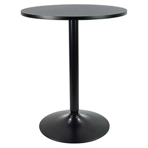 バー丸テーブル カウンターテーブル カフェテーブル 2人用 ダイニングテーブル 机 幅60cm ブラック (黒)