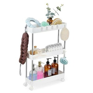 隙間収納 12cm キッチンワゴン キャスター付き 3段 スリム 収納ラック キッチン用品 棚 冷蔵庫横 洗濯機横 洗面所 収納