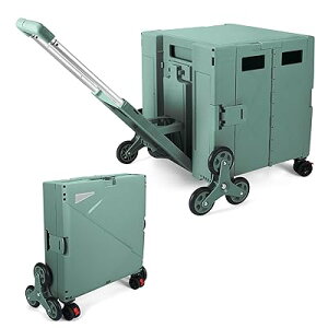 FP650 キャリーカート折り畳み式 四輪台車 軽量 アルミニウム合金ロッド買い物カート収納可能 カバー 車輪ストッパー付き 静音 ショッピング アウトドア キャップ オフィス 買い込み お年寄