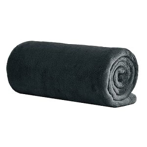 膝掛け 毛布 春夏用 可愛い - 柔らかい ひざ掛け ブランケット 洗える マイクロファイバー 軽量 ハーフケット - 静電防止 四季適用 フランネル ブラック 70x100