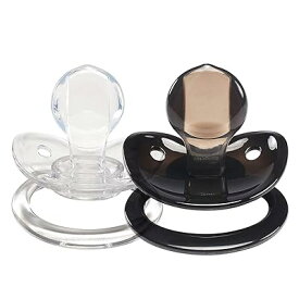 大人用おしゃぶり 透明 キャンディ色【ママの乳首を再現】2個セット 黒・透明