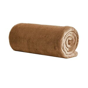 膝掛け 毛布 春夏用 可愛い - 柔らかい ひざ掛け ブランケット 洗える マイクロファイバー ハーフケット - 静電防止 四季適用 フランネル ブラウン 70x100