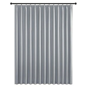 カーテン 遮光 間仕切りカーテン 断熱 1枚 幅200 230cm丈 ライトグレー フック付き 寝室用 リビング 間仕切り 目隠し 防音