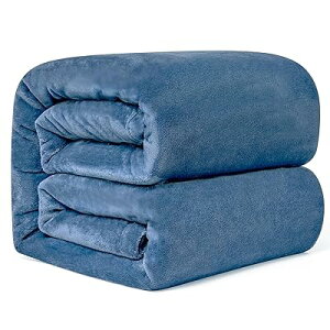 毛布 シングル 夏用 ブランケット 140x200cm マイクロファイバー 柔らかく肌触り フランネル 洗える 静電防止 四季適用 (140x200,スモッグブルー)