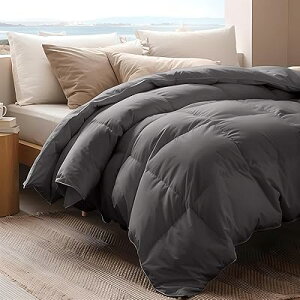 掛け布団 春秋 羽毛布団 ダブル 洗える【雲のように軽い 独自技術とデザインの抗菌防臭加工】0℃〜25℃での使用を推奨 ダックダウン85% ふとん 肌掛け布団 グレー サイズ:190cm*210cm 重量:約1.8k