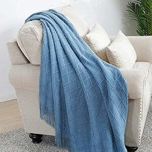 ニット ブランケット フリンジ付き 北欧風 ソリッドカラー マルチカバー おしゃれ ソファカバー カウチ ベッドカバー テーブルクロス毛布 大きい 130x230cm